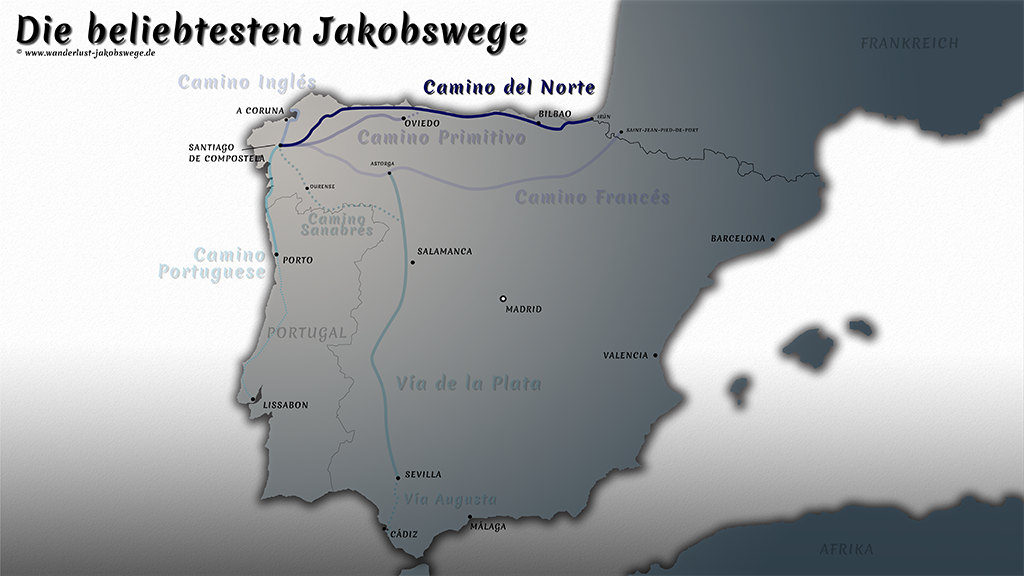 Karte/Map Camino del Norte - Wanderlust Jakobsweg