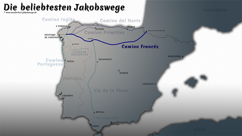 Karte/Map Camino Francés - Wanderlust Jakobsweg