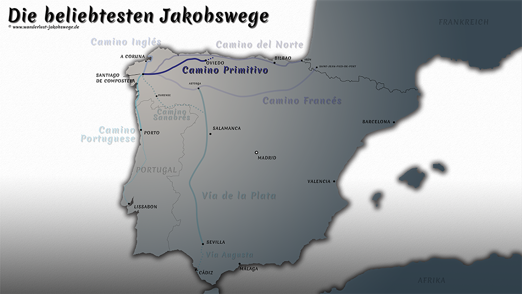 Karte/Map Camino Primitivo - Wanderlust Jakobsweg