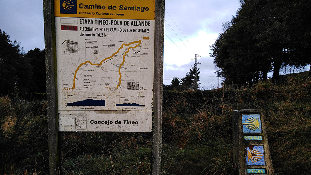 Camino Primitivo - Hospitales Route - 02 - Abzweigung Pola de Allande